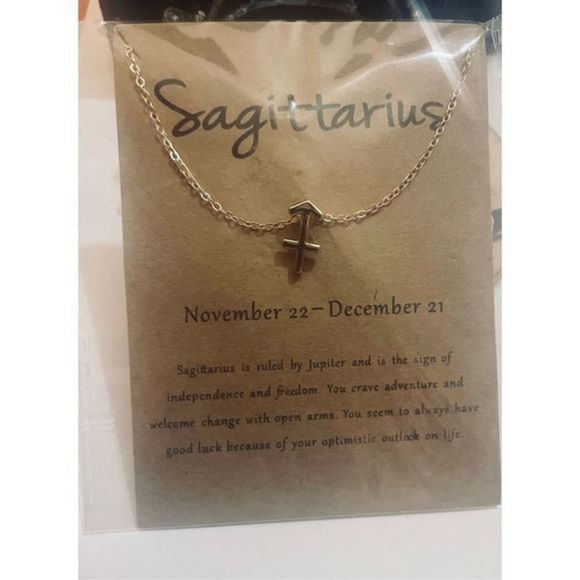 Sagittarius GOLD ZODIAC STAR SIGN HOROSCOPE NECKLACE - Picture 7 of 11